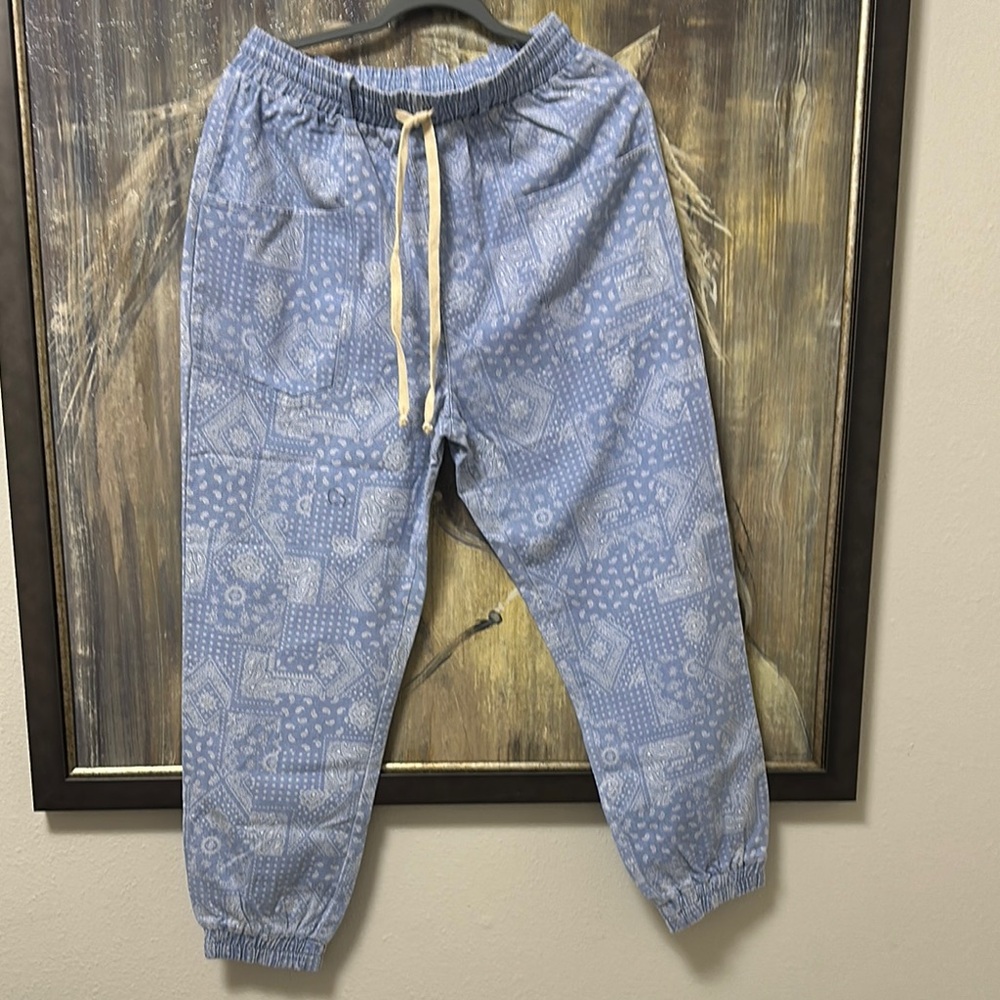 Oddy Blue Patterned Jogger Pants M